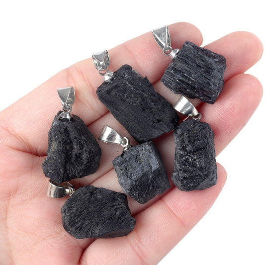 Raw Black Stone Pendant — Lithologie