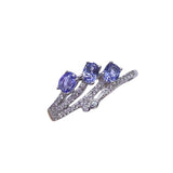 Crystal Natural Tanzanite Ring Inlaid