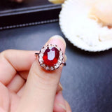 Ruby Ring Pendant Set Crystals