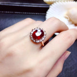 Ruby Ring Pendant Set Crystals