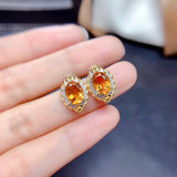 Citrine Set Ring Pendant Earrings