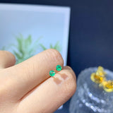 Natural Emerald Stud Earrings Stone 3MM Granny Green