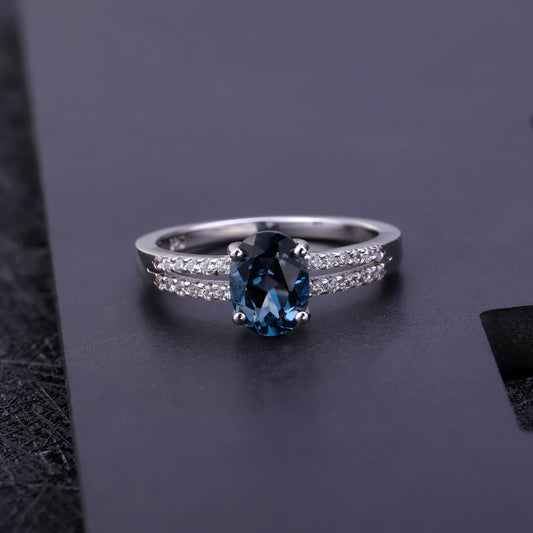Deep Blue Stone Ring — Silver Finish — Lithologie