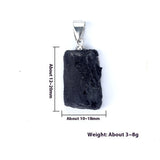 Black Tourmaline Natural Crystal Irregular Pendant