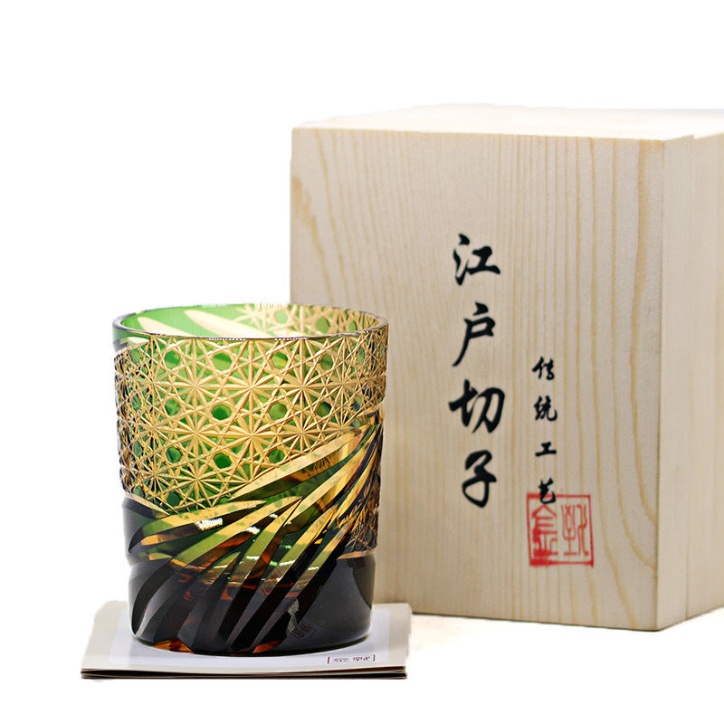Kiriko-Style Cut Crystal Whisky Glass, view 11