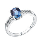 Topaz Natural Stone 925 Silver Crystal Ring