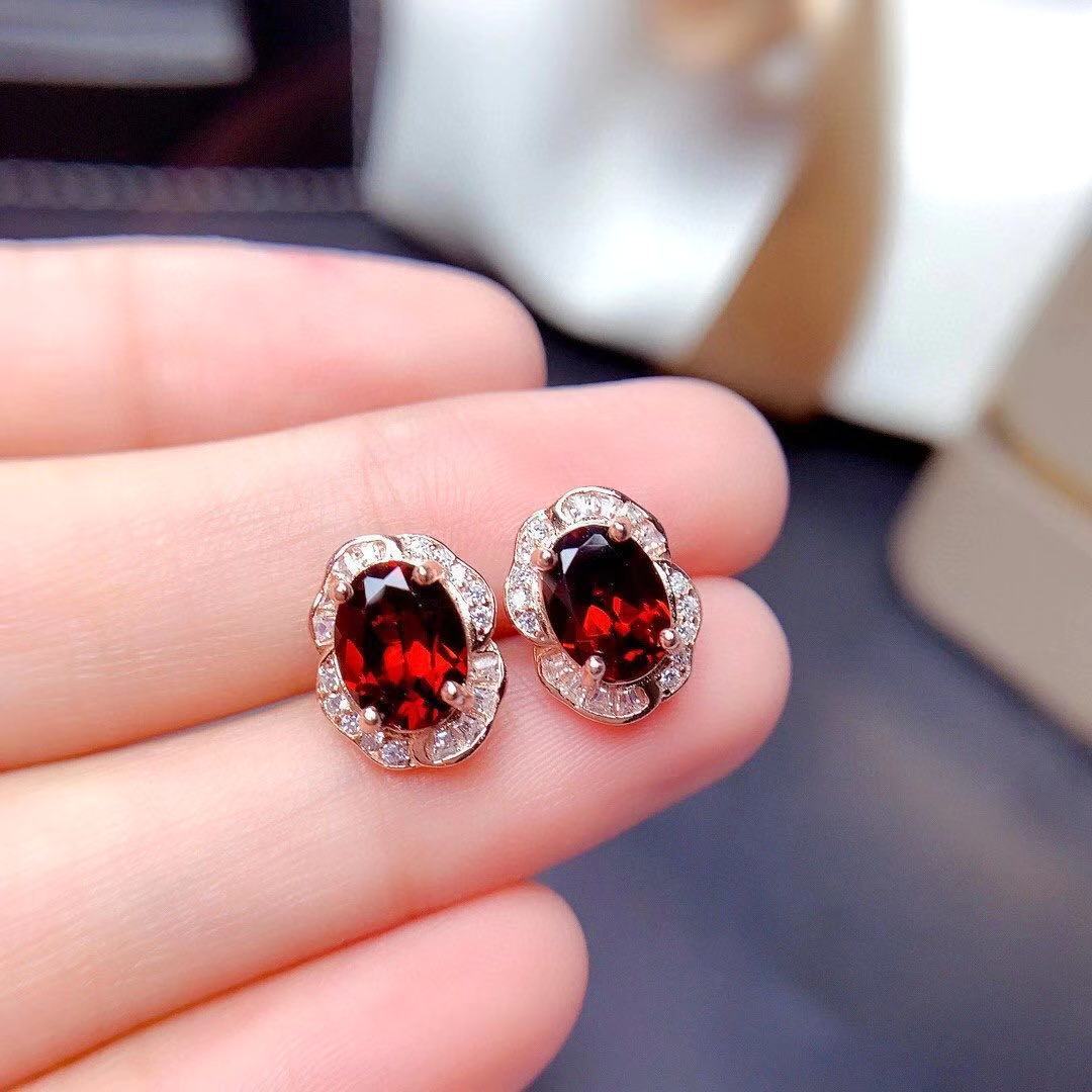 Deep Red Stone Set — Ring, Necklace & Earrings, view 6