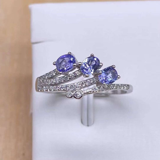 Adjustable Blue-Violet Stone Ring — Lithologie