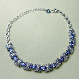 Natural Tanzanite Bracelet S925 Silver Inlaid