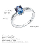 Topaz Natural Stone 925 Silver Crystal Ring