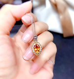 Citrine Set Ring Pendant Earrings