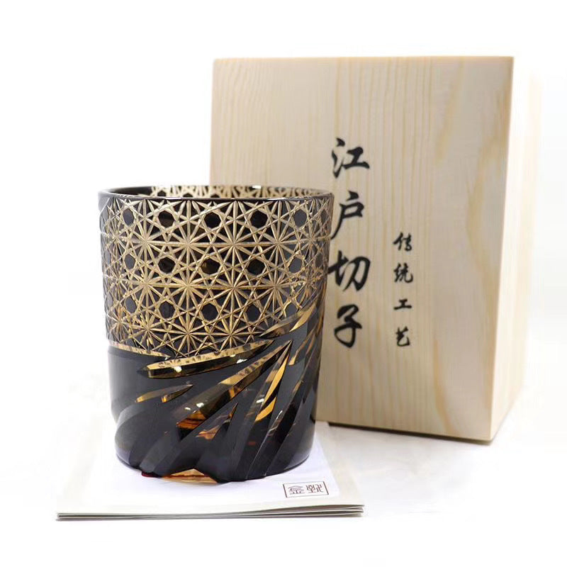 Kiriko-Style Cut Crystal Whisky Glass, view 9