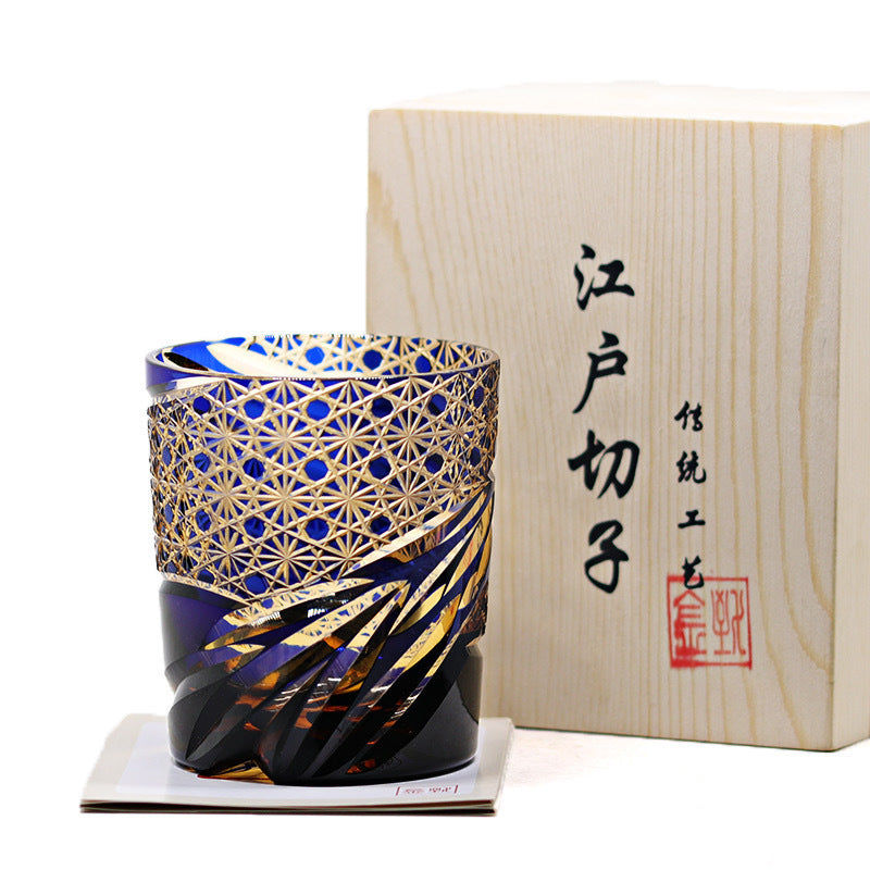 Kiriko-Style Cut Crystal Whisky Glass, view 8