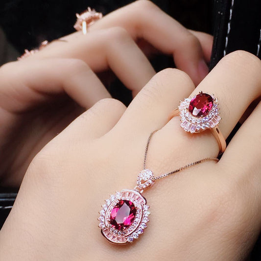 Pink Stone Ring — Rose Gold Finish — Lithologie