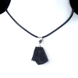 Black Tourmaline Natural Crystal Irregular Pendant