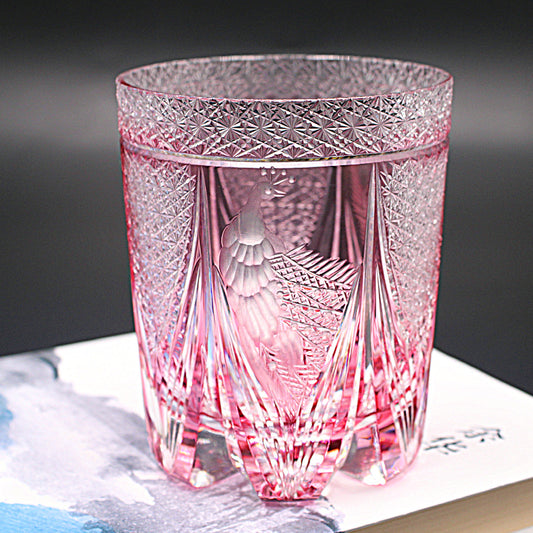 Crystal Whisky Glass — Peacock & Fluorite, Japanese Style — Lithologie
