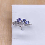 Crystal Natural Tanzanite Ring Inlaid