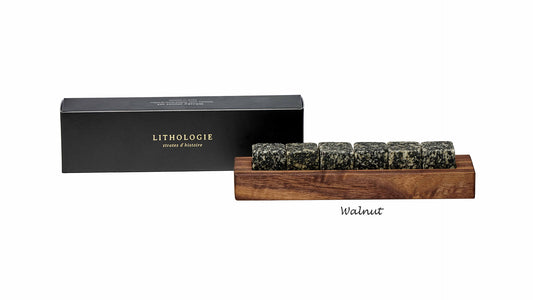 6 whisky stones gabbro walnut