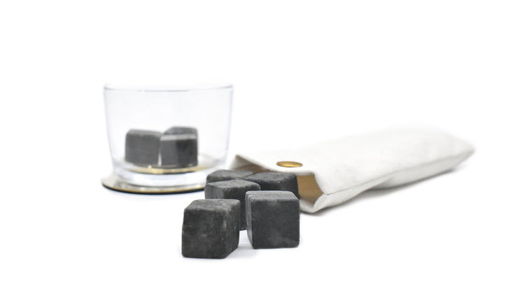 whisky stone others other side with glass