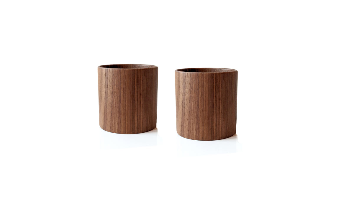 Walnut Tasting Glasses — Set of 2 — Lithologie